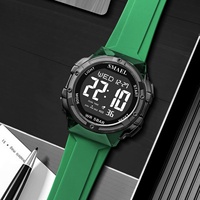 Reloj Deportivo Digital SMAEL 8112, Cronógrafo, Plástico, Luminoso, Resistente al Agua 5BAR, Moderno, Colorido, con Alarma y Correa de Silicona