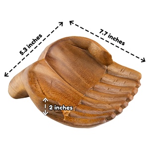 Support en <span class=keywords><strong>cristal</strong></span> pour pierres <span class=keywords><strong>Bol</strong></span> à main décoratif pour affichage <span class=keywords><strong>de</strong></span> <span class=keywords><strong>roche</strong></span> Mains sculptées en bois offrant <span class=keywords><strong>bol</strong></span> pour huiles essentielles - Product Image 2