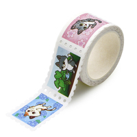 Ruban adhésif washi personnalisé, autocollant décoratif, découpe personnalisée, forme irrégulière, dessin animé mignon, autocollant washi en forme de tampon