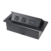 Regleta de Enchufes Retráctil Oculta para Escritorio con Puerto USB-C PD de 20W, Caja Contenedora para Oficina y Mesa