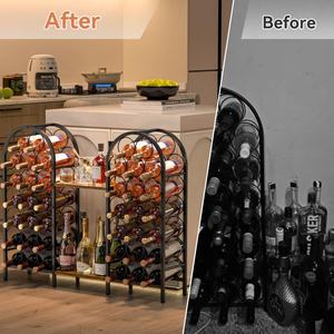 Estante <span class=keywords><strong>de</strong></span> metal arqueado independiente para 23 botellas <span class=keywords><strong>de</strong></span> <span class=keywords><strong>vino</strong></span>, soporte para botellas <span class=keywords><strong>de</strong></span> <span class=keywords><strong>vino</strong></span> para gabinete o despensa - Product Image 3