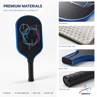 Fabricant OEM de raquettes de pickleball personnalisées en fibre de carbone, fibre de carbone brute T700, noyau en nid d'abeille PP thermoformé, marque privée et ODM