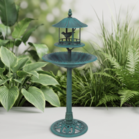 Mangeoire à oiseaux en plastique robuste anti-écureuils, grande capacité, design antique, couleur bronze/vertigrine, écologique, à fixer au support