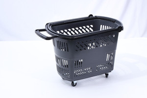 Cesta de Compras Rodante de Plástico de 35L para Supermercado, Económica, de Fabricante, en Venta - Product Image 3