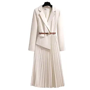 2024 vente en gros formelle mode élégante à manches longues Brazer robe haute qualité Maxi robe