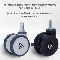 Roda Kastor Furnitur Nylon Twin Wheel 2/2.5/3 Inci Kapasitas Beban Tinggi untuk Stand Proyektor/TV Bergerak Lancar