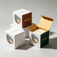 Boîte d'emballage de luxe pour bougie parfumée, impression couleur personnalisée, boîte en papier pliée blanche avec logo