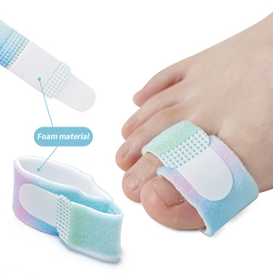 Élastique coloré pour Bandage de pied à la main Velcro chevauchant de petites bandes de tissu avec séparateur d'<span class=keywords><strong>orteil</strong></span> en marteau réglable pour Hallux Val - Product Image 4