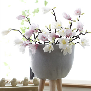 Fleurs artificielles en soie blanche, boutons de magnolia floqués, petites branches, décoration d'intérieur, fausses fleurs - Product Image 4