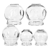 Kit de ventouses en verre pour usage domestique n°5, ventouses Hijama, machine à ventouses, machine à ventouses à empreinte digitale, compatible avec cinq tailles de ventouses