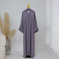 2 Pcs Set Abaya Hijab Dubai Islami untuk Wanita Arab 2026 Dua Sisi Pakai, Kaftan dari Bahan Nida, Elegan untuk Acara Makan Malam