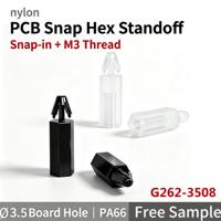 Entretoise isolante hexagonale en nylon PA66 de haute qualité pour carte électronique, à clipser sur circuit imprimé