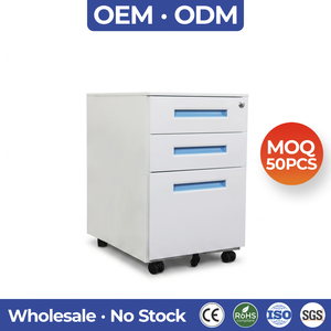 Gabinete de almacenamiento móvil de acero para oficina Gabinete de 3 cajones Gabinete de <span class=keywords><strong>archivo</strong></span> de pedestal móvil de metal - Product Image 1
