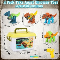 Boîte de rangement pour blocs de construction éducatifs EPT Factory, perceuse électrique, jouets dinosaures pour garçons