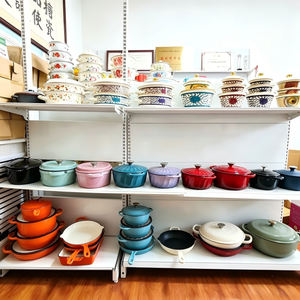 Mangkuk Enamel Senny 20cm dengan Tutup, Gagang <span class=keywords><strong>Ganda</strong></span>, Motif Kartun Chef, Panci Casserole Putih, Grosir Pabrik untuk Dapur dan Ruang Makan - Product Image 4