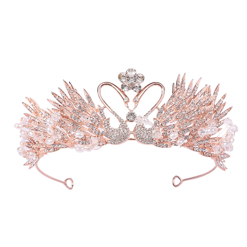 Оптовая продажа 2021, новинка, платье для дня рождения для девочек с принтом «Корона», с украшением в виде кристаллов принцессы Лебедь из мультфильма в виде короны тиара