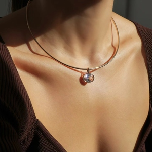<span class=keywords><strong>Collar</strong></span> con Colgante de Circonita Geométrica Personalizado, <span class=keywords><strong>Collar</strong></span> con Colgante Personalizado para Mujer, Joyería de Moda, Regalo - Product Image 4