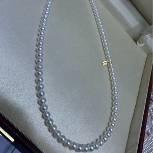 New Zhuji 4-5mm Round Flawless Freshwater <b>Pearl</b> <b>Necklace</b> Summer Collarbone Chain with Pure <b>Silver</b> Buckle Wholesale - Product Image 1