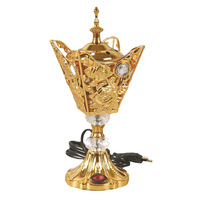 Brûleur d'encens minimaliste en métal pour la décoration de la maison, brûleur d'encens automatique Bakhoor en métal arabe, électrique ou au charbon de bois
