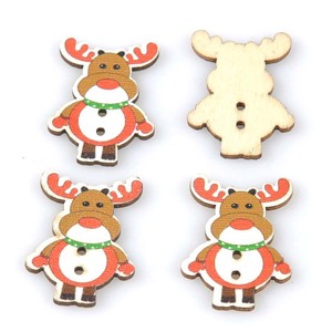 Botones de Madera Grandes para Niños, Juguetes para Colorear, Modelo Colorido para Pintar y Personalizar, Botones de Madera para Sombrero de Santa Claus Navideño - Product Image 1