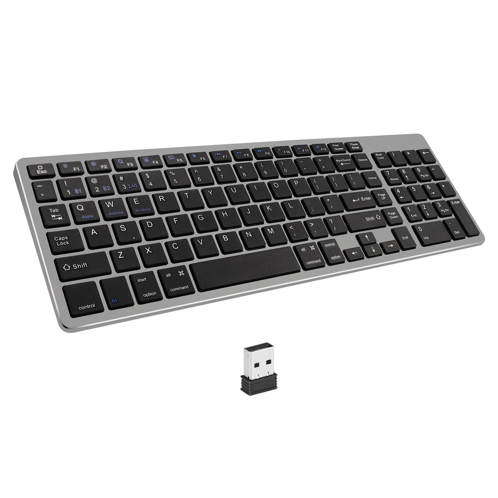 Black dual mode single keyboard