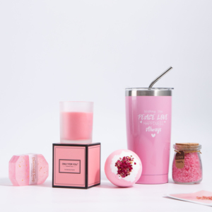 Ensemble de salle de bain pour femmes avec boîte-<span class=keywords><strong>cadeau</strong></span> au parfum de rose et Self Care Essentials Idéal - Product Image 1
