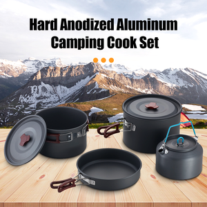 Großhandel Wandern Picknick Aluminium Outdoor Camping Kochen Topf Kochgeschirr Topf und Pfannen - Product Image 2
