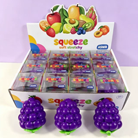 Jouet anti-stress en plastique en forme de raisin violet à rebond lent, jouet à presser, remplissage pour blocs de construction, petit jouet en stock