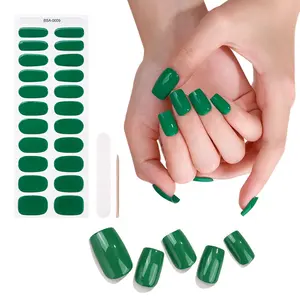 Zhengxiang New Style Self-adhesive Nails Wraps Fully Cured Gel Nail Stickers Solid Color NO UV Gel Nail Strips