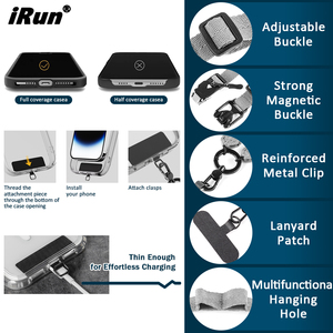 <span class=keywords><strong>IRun</strong></span> Personalización Elegante Crossbody Cadena ajustable Cordón Correa para Teléfono Celular Cordón con billetera de cuero Bolsa con cremallera - Product Image 2