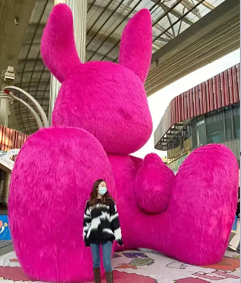 Şişme süslemeleri kapalı açık promosyon olay dev şişme peluş tavşan reklam kürklü Bunny için aktivite