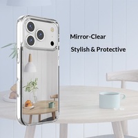 Coque de téléphone 2-en-1 avec panneau arrière interchangeable et miroir haute définition pour iPhone 17 Pro Max – Nouveau modèle style Ins