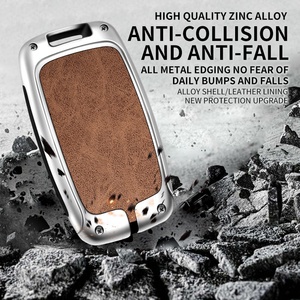 Funda protectora de alta <span class=keywords><strong>calidad</strong></span> para llave de coche, cubierta protectora de cuero de aleación de Zinc para Jaguar Xf Xj Xe Xjl C-x16 X250 f-pace Lr4 - Product Image 4