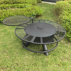 Barbecue multifonctionnel moderne d'extérieur, foyer à bois, table de brassage de thé pour cour - Product Image 6