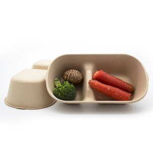 900ml Eco-friendly biodegradable bamboo fiber Disposable food container lunch box