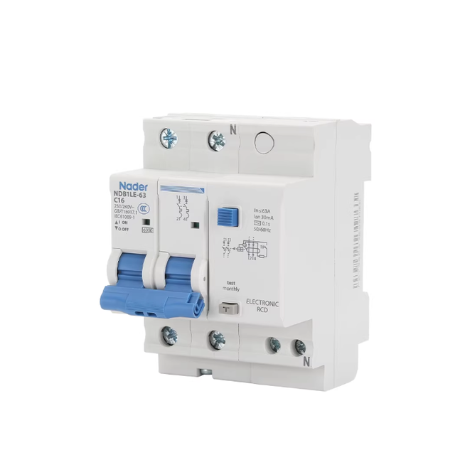 New and Original Nader NB1LE-63 Circuit Breaker, 1-4P, AC 230-400V, 1-63A, Overload Protection
