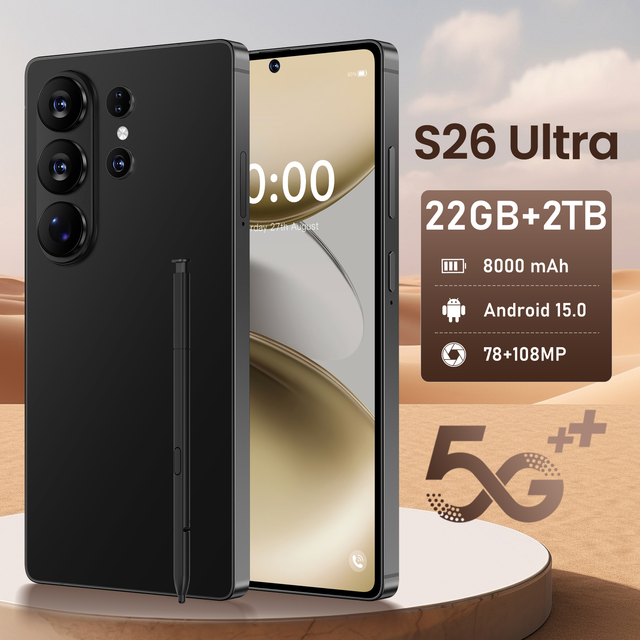22GB+2TB S26 ULTRA Smart Phone 5G Android 15 Cell Phone 7.3 Inch Unlocked Smartphone 108MP S-Pen S26 ultra Mobile Phones