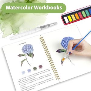 Kit di Pittura per Principianti con Libro da Colorare ad Acquerello, 12 Colori, per Adulti e Adolescenti, Esplorazione Artistica, Regalo, Fiori - Product Image 2