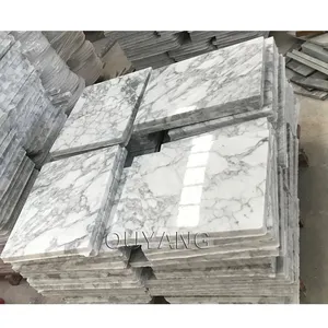 Quyang atacado moderno decoração casa italiana calacata, polido branco granito slabs pedra natural slate mármore telhas