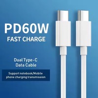Câble de charge ultra-rapide PD60W pour iPhone 15, Type-C vers Type-C, écologique, en cuivre pur, TPE, avec options 1M/2M