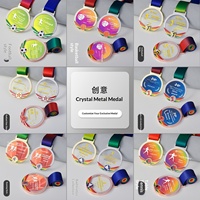Médaille de récompense en verre cristal personnalisée pour les compétitions sportives des étudiants : basketball, football, marathon, plaque d'honneur
