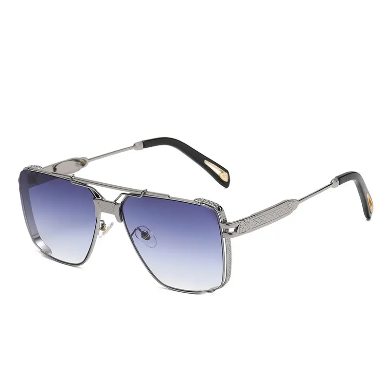 Fashion Luxury New Style Brand Design 6 Colors Metal Frame Oversized Men Square Sunglasses 2022