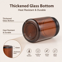 Botol Kosmetik Kaca Borosilikat Amber dengan Tutup Aluminium Kedap Udara untuk Perawatan Kulit Wajah dan Tubuh, Krim Malam 60ml 120ml 250ml