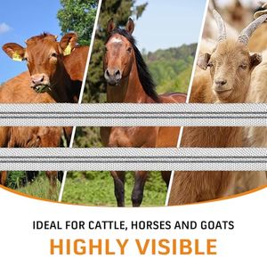 Cinta de cerca eléctrica de PVC resistente SureShock para <span class=keywords><strong>caballos</strong></span> 500 pies (152m) de largo 2 pulgadas blanco negro cinta de cerca eléctrica para metal 5 pies - Product Image 4