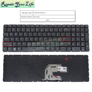 Chúng tôi Tiếng Anh mà không có đèn nền máy tính xách tay bàn phím cho HP Probook 450 G6 450 G7 455 G6 455 G7 455r G6 455r G7 2b-abu06q100 - Product Image 2