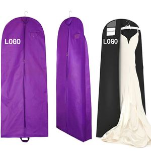 Custom Logo Purple <b>Wedding</b> <b>Dress</b> Custom Logo Bridal Dust Long <b>Dress</b> Cover Foldable <b>Wedding</b> Gown Garment <b>Bag</b> for <b>Storage</b> - Product Image 1
