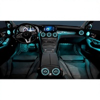 Kit d'éclairage d'ambiance 64 couleurs pour Mercedes-Benz Classe C GLC, éclairage LED intérieur, garniture de grille de ventilation, mise à niveau des haut-parleurs