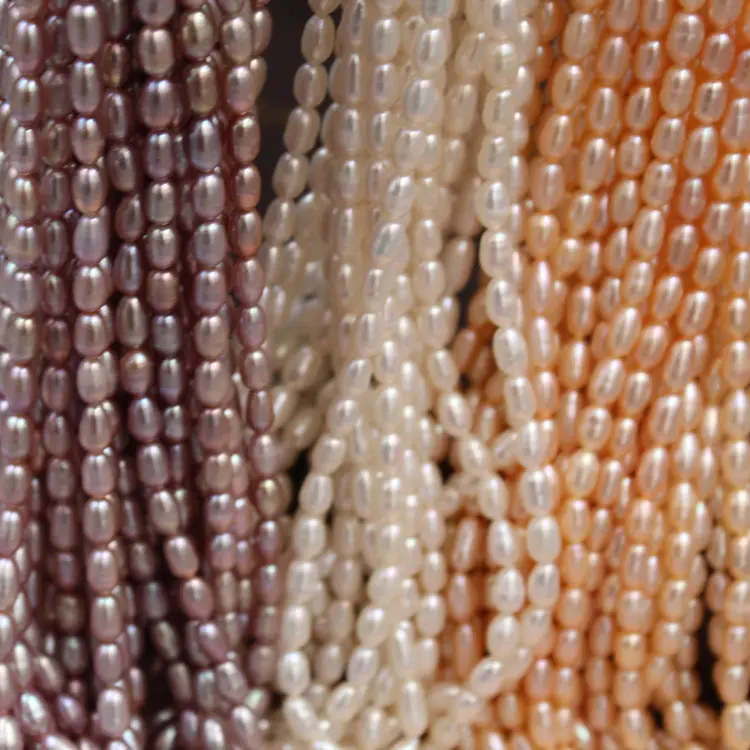 Wholesale AAA 100% Natural Rice Shape Freshwater Pearl Beads For Jewelry Making DIY Bracelet Necklace Strand 14''