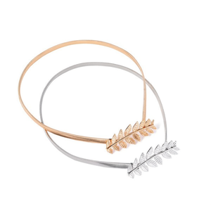 CITURONES Catena da donna sottile elastica in metallo con foglie, 1 cm, alla moda, per il corpo - Product Image 2