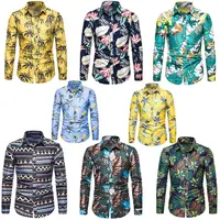 Guidd Classique Imprimé décontracté Offre Spéciale Amazon commerce Extérieur chemises pour hommes à manches longues chemisier